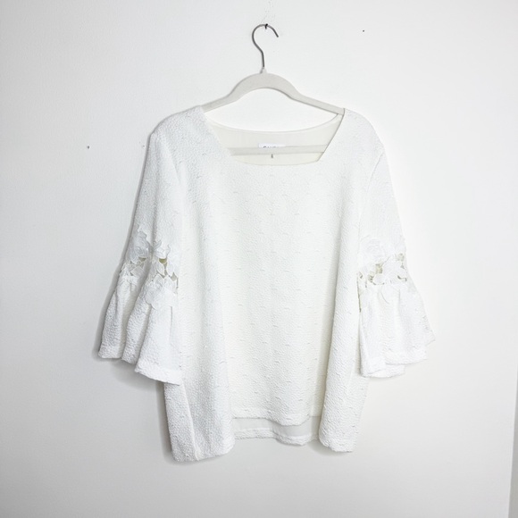 Calvin Klein White Textured Blouse - Picture 1 of 3